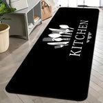 tapis cuisine moderne noir blanc couverts kitchen salle bain salon polyester feutre vinyle rectangle