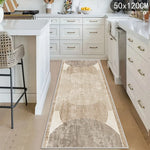 tapis moderne minimaliste concentrique polyester durable beige gris antidérapant intérieur extérieur