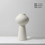 vases céramique blancs rayures horizontales modernes fleurs artificielles