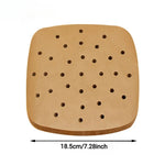 papier frire air fryer perforé moderne antiadhésif 18.5x18.5cm 20.5x20.5cm 23x23cm opaque beigeclair