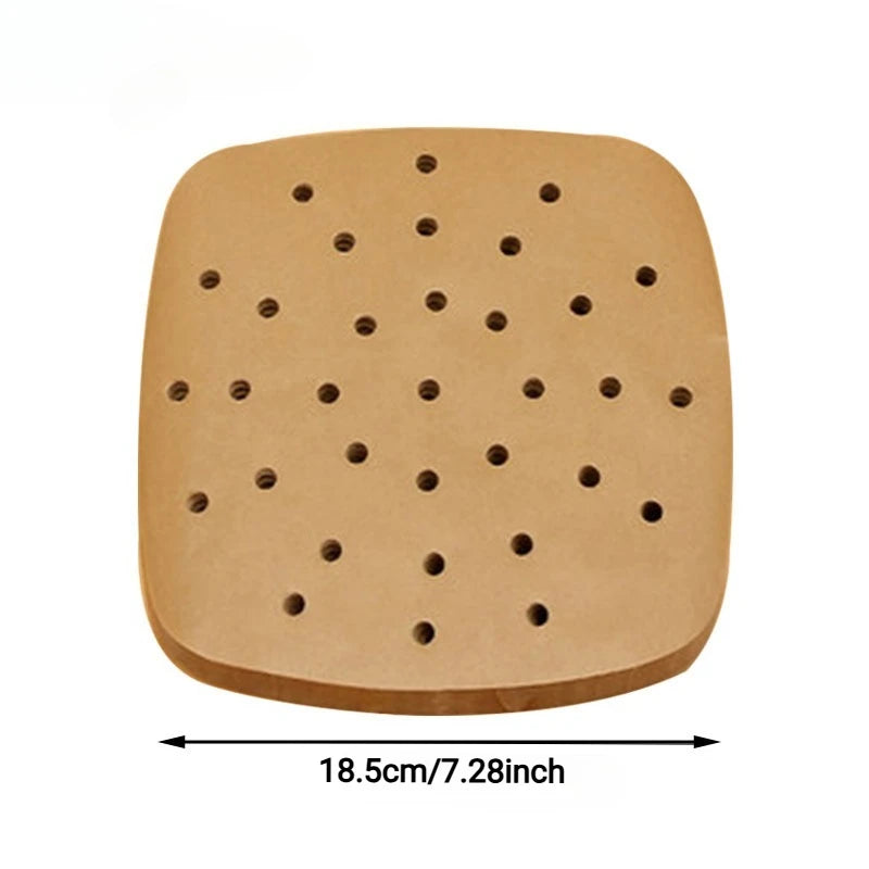 papier frire air fryer perforé moderne antiadhésif 18.5x18.5cm 20.5x20.5cm 23x23cm opaque beigeclair