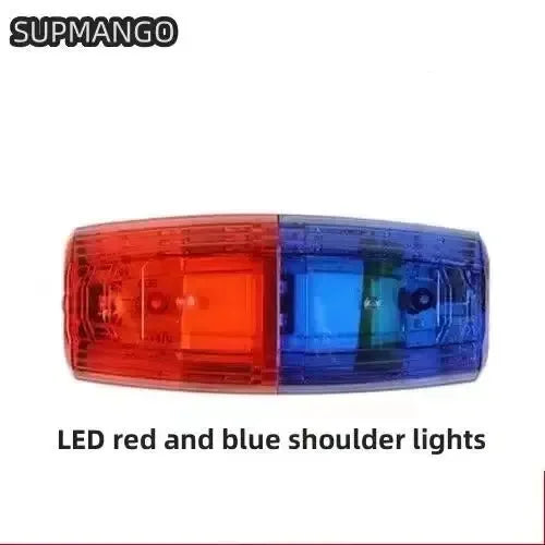lampe sécurité led rouge bleue clips métalliques stroboscopique clignotante transparente moderne