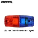 lampe sécurité led rouge bleue clips métalliques stroboscopique clignotante transparente moderne