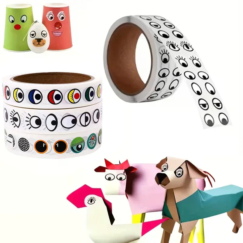 sticker multicolore yeux lèvres sourires adhésif décoration artisanal fête maison fournitures scolaires