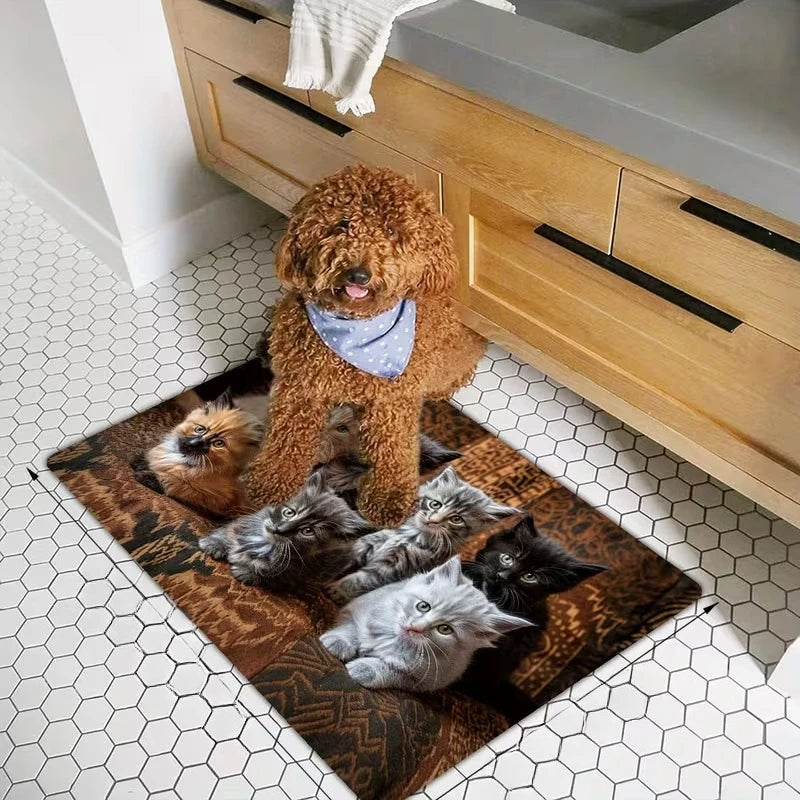 tapis moderne chatons multicolore adhésif salon chambre prière 40x60cm 50x80cm 40x120cm 50x150cm