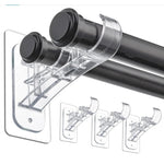 supports tringles rideaux adhésifs transparents modernes double fixation sans perçage tringles adaptatives rideaux