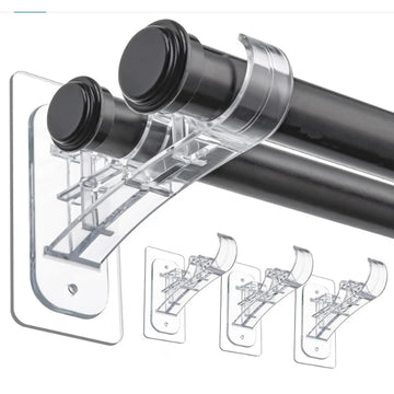 supports tringles rideaux adhésifs transparents modernes double fixation sans perçage tringles adaptatives rideaux