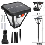 lampe solaire led extérieure moderne étanche noir fixation murale solaire panneau