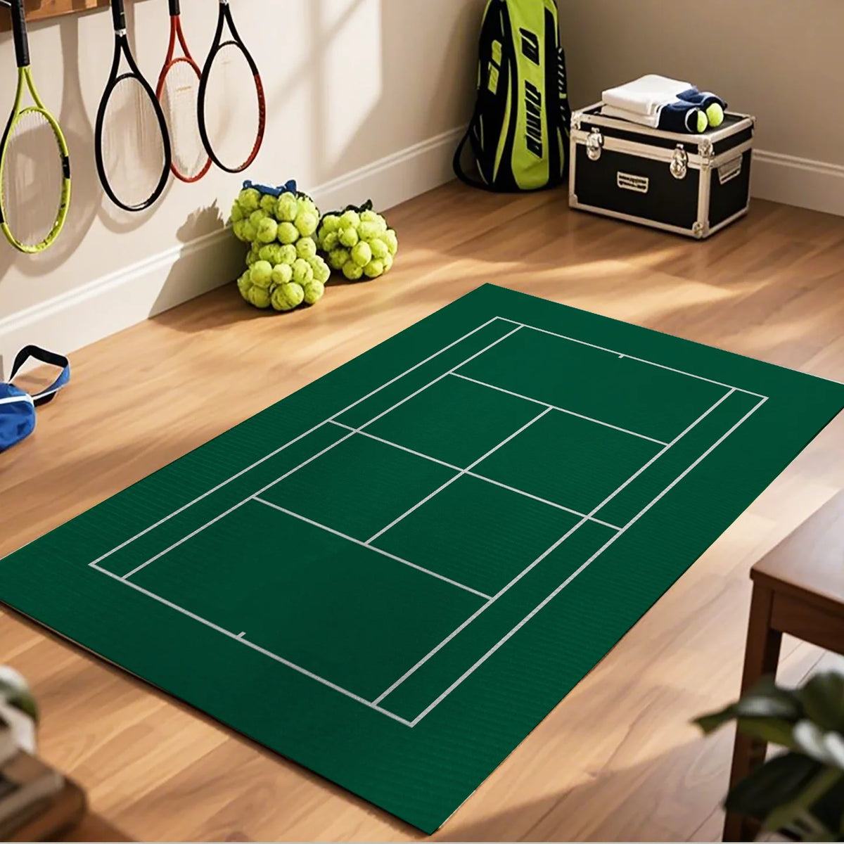 tapis vert bleu tennis moderne salon décoration intérieure extérieur 80x120cm polyester