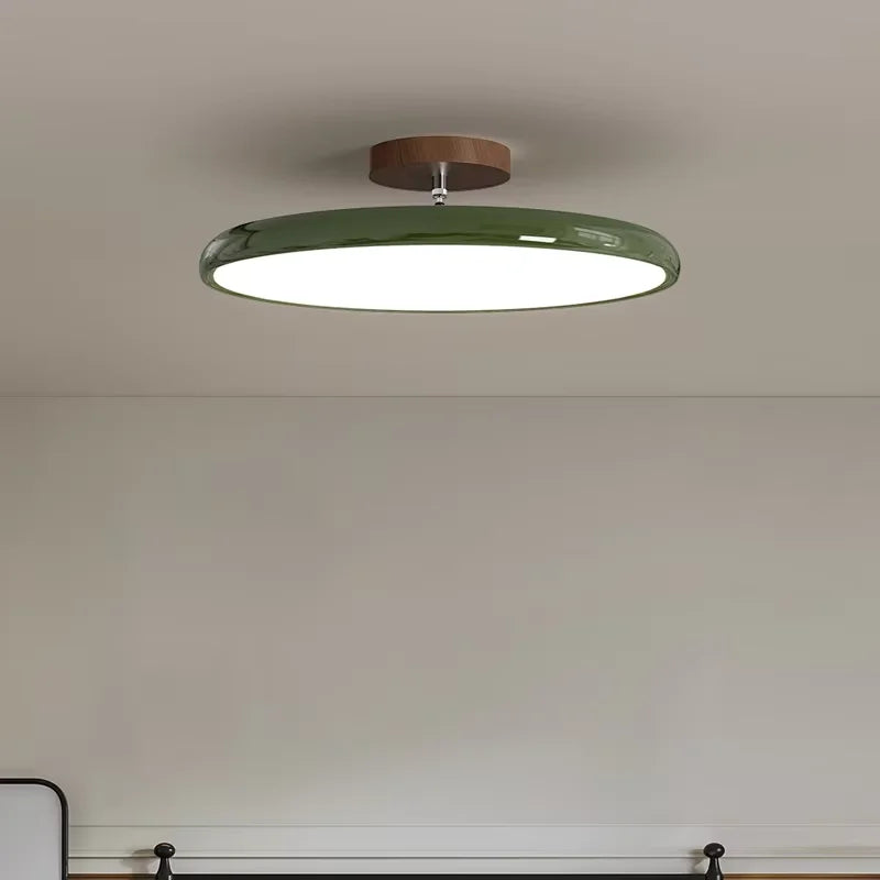 lampe led moderne minimaliste rond fer marron vert beige variable sans télécommande