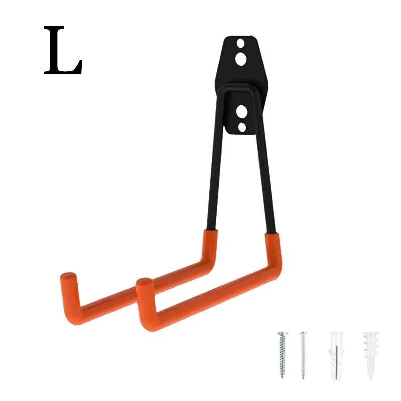 crochet mural moderne orange noir vis œilllets support rangement outils garage vélos