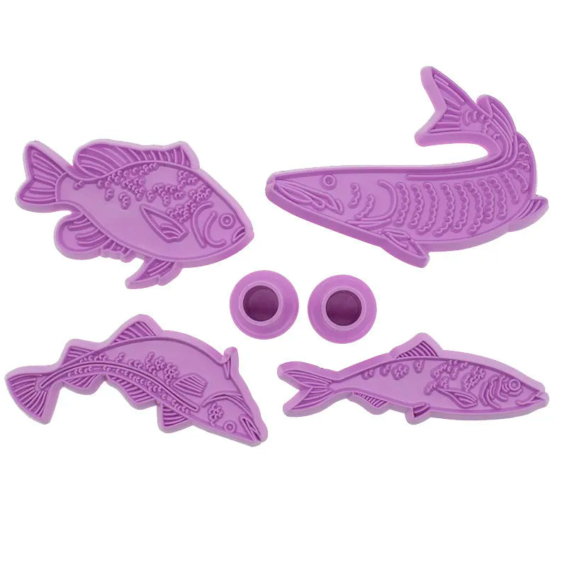moules biscuits poissons stylisés violet clair moderne cuisine boulangerie pâtisserie