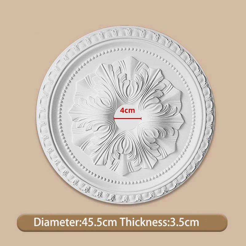 décoratif blanc ornements floraux classique 50cm diamètre 2.8cm épaisseur