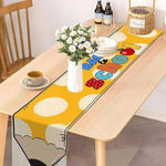 chaise table lin motif crayon back school jaune rouge noir deco enfantine event rentrée