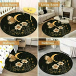 tapis rond moderne disque vinyle noir rouge bleu violet life is music chambre salon