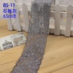 ruban dentelle élastique fleurs noir blanc bleu marine rouge classique 65mm large