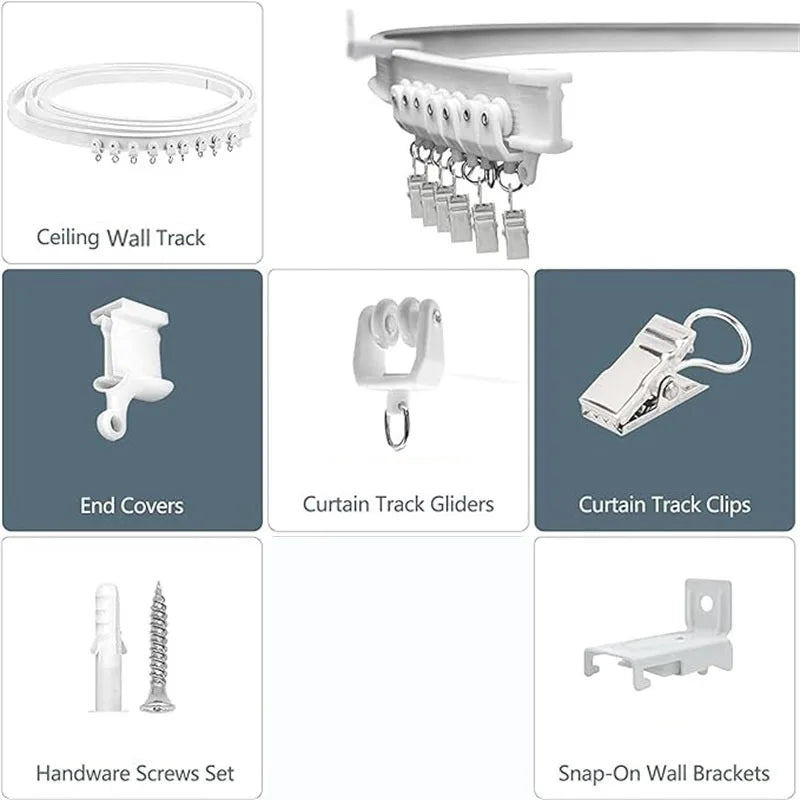 rideau douche moderne blanc texture tissée opaque clips acier inoxydable rallonges vis boulons