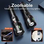 lampe torche noire laser rechargeable intense résistante autodéfense banque alimentation