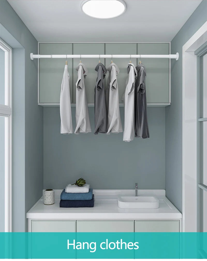 tige suspension noire blanche anti dérapante salle bain moderne facile installer robuste durable opaques