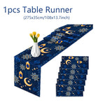 nappes chemins table motifs islamiques ramadan decoratives festives or bleu marine violet emeraude rouge