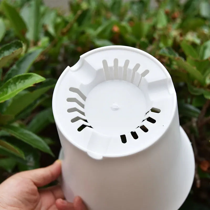 pot fleurs rond moderne fibre végétale blanc noir bac jardin intérieur extérieur décoration maison