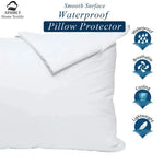 protège oreiller imperméable blanc motif gouttes d'eau zipper latéral moderne respectueux environnement maison