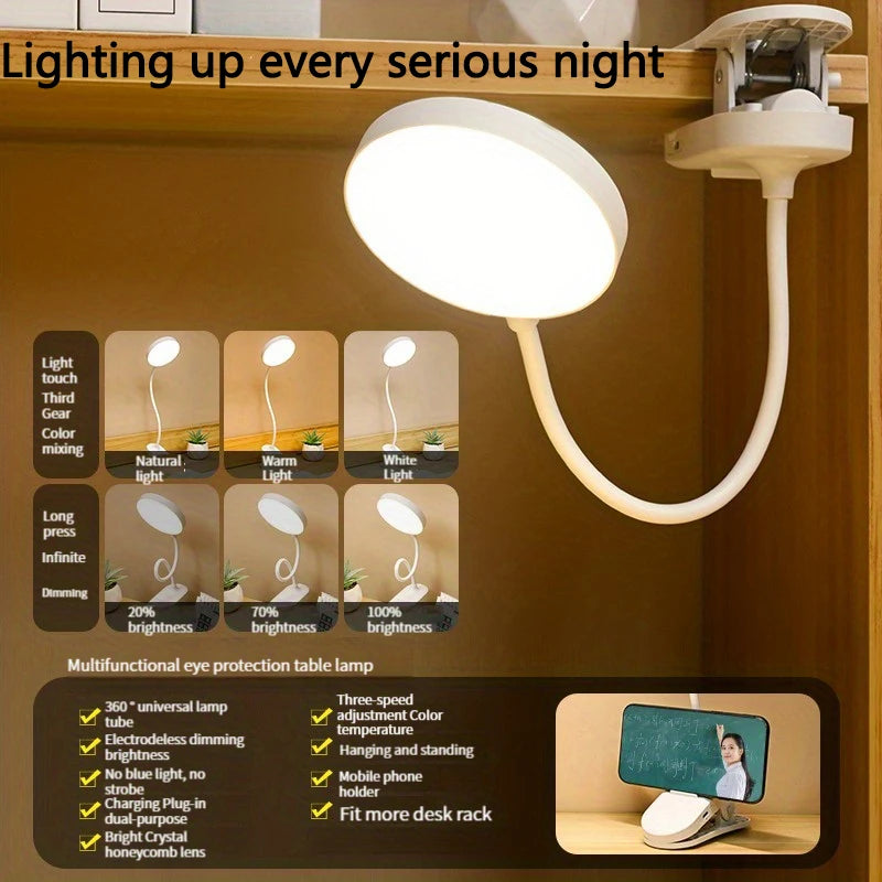 lampe led rechargeable usb blanc minimaliste pinces interrupteur tactile contemporain