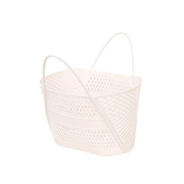 panier rangement blanc moderne poignées détachables réticulé plastique transparent salle bain