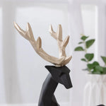figurines cerfs géométriques noirs dorés modernes décor maison résine minimalistes