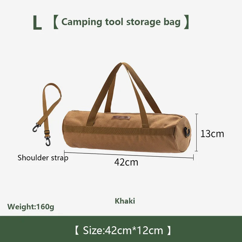 sac main khaki vert armée noir toile épaisse pratique robuste poignées amovibles campagne outils