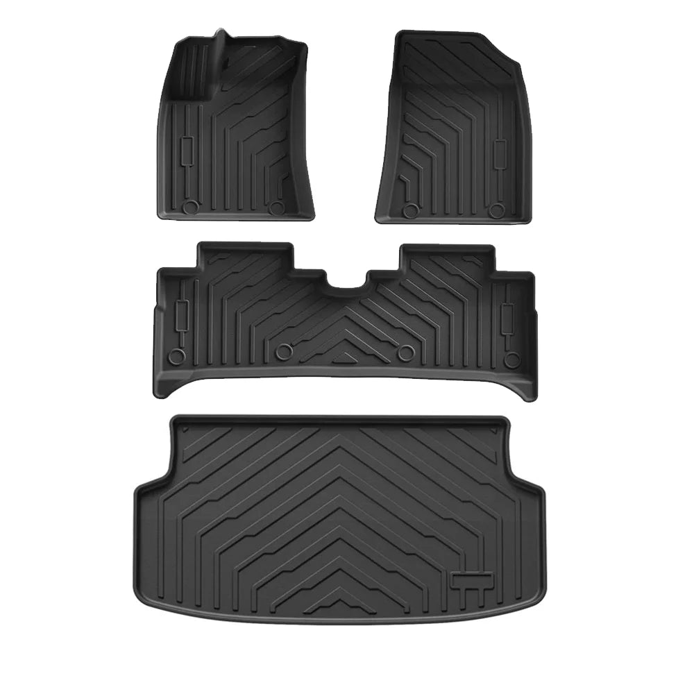 tapis sol voiture noir rayures diagonales surface rugueuse moderne résistant poignées compartiments rangement