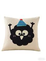 coussin carré 45x45cm motif animaux noir blanc cartoon amovible lavable