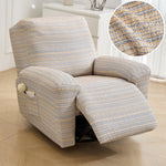 housse fauteuil inclinable beige clair tissu petits points noirs protection siège salon moderne extensible