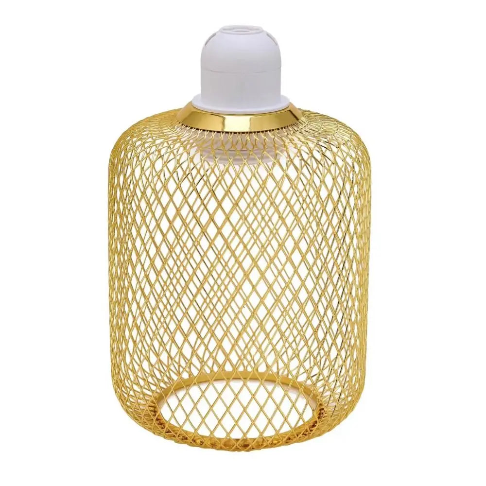 lampe suspendue industrielle filtre ampoule filament noir doré blanc métal maille opacité vintage