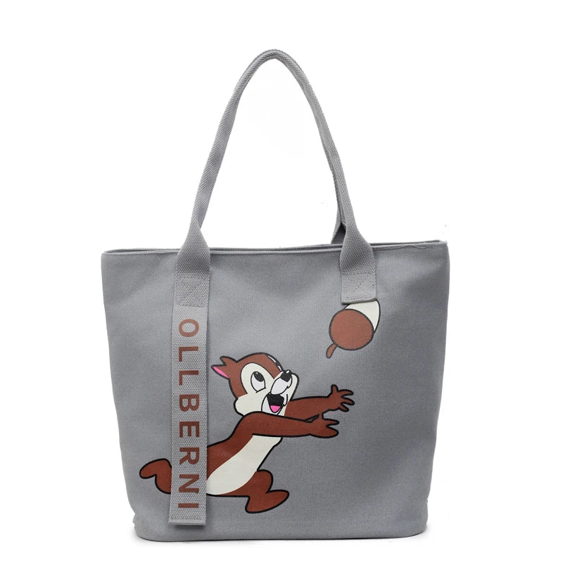 sac cabas toile illustration animale ollberni femme décontracté fermeture éclair polyvalent
