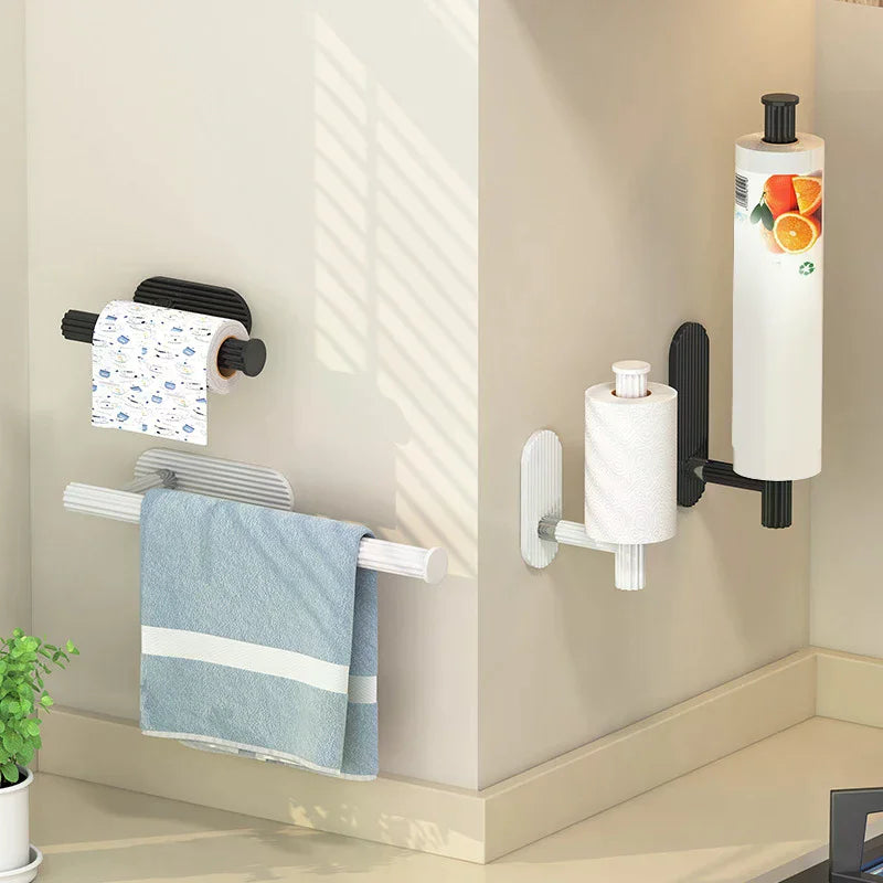 porte serviettes adhésifs moderne noir blanc texture rugueuse serviettes salle bains accessoire hygiène cuisine