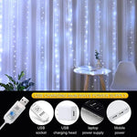 guirlande lumineuse noel led blanc doré bleu multicolore étoiles cercles moderne adhésif usb portable