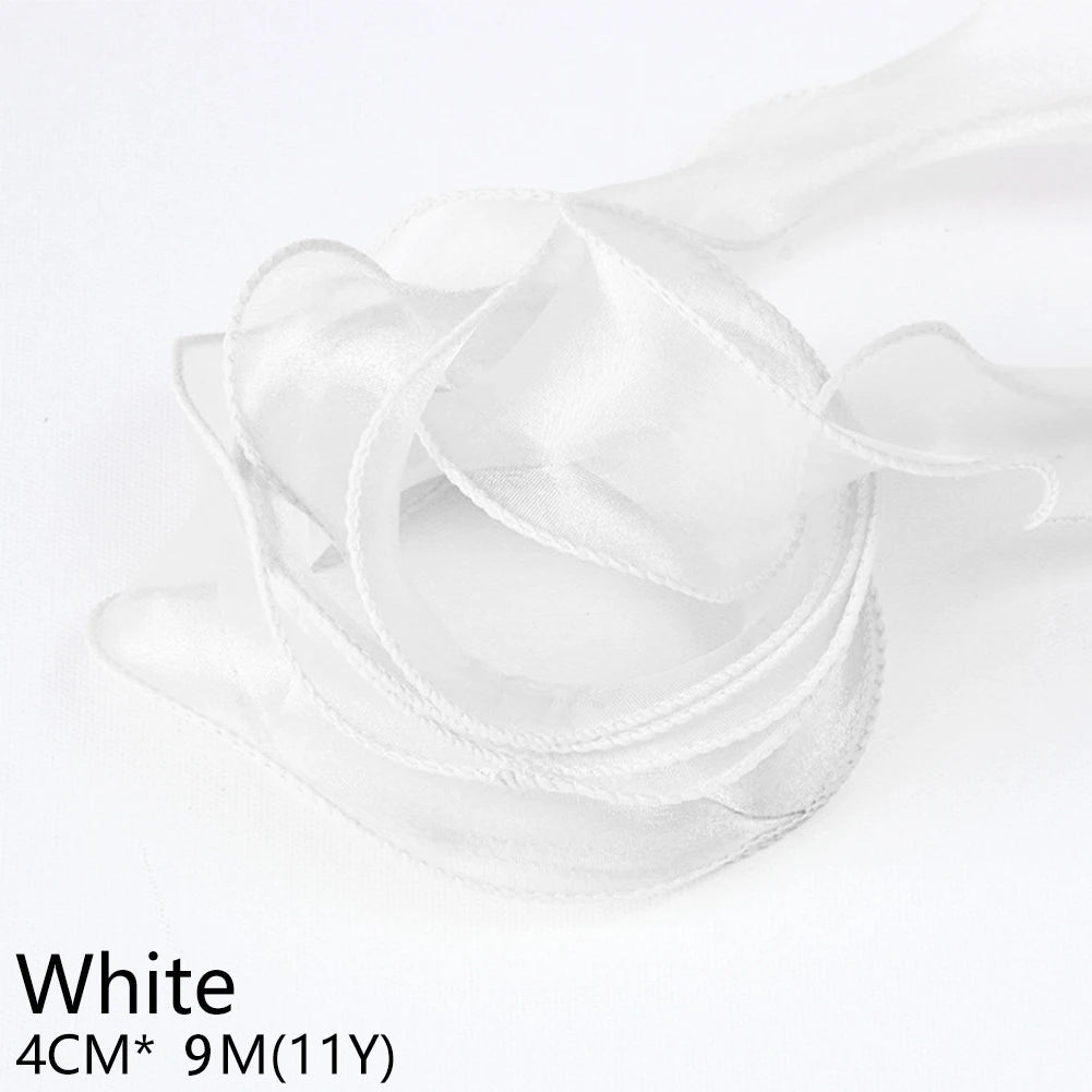 rubans dentelés organza polyester coloris unis 10m élégants mariage décoration bricolage bouquet