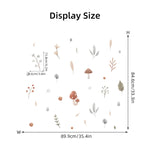 sticker mural dessin animé feuilles champignons fleurs graminées enfants chambre salon DIY