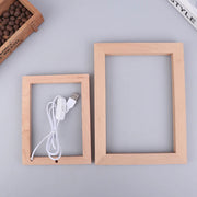 Cadre photo lumineux LED en bois 6/8 pouces - Décoration intérieure élégante et romantique