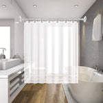 rideau douche transparent moderne fixe adhésif blanc respectueux environnement stickers vis tiges