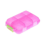boîte pilules transparente pratique blanc rose gris bleu compartiments poignée rouge compact echangement daily