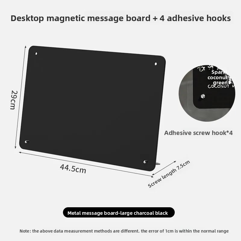 tableau magnétique blanc noir moderne magnets papier stylo documents