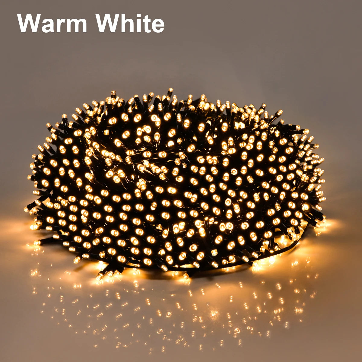 guirlande led noel 1000 diodes multicolor blanc chaud ip65 moderne adaptateur eu us