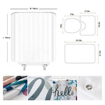 rideau douche personnalisable blanc rayures verticales moderne tapis pièces anneaux suspension polyester