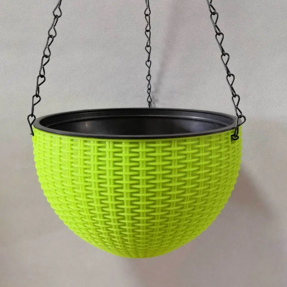 pots suspendus tissés moderne noir bleu rose vert blanc chaînes