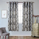 rideaux marron beige noir gris floral imprimé opacité classique anneaux inclusextérieur salon