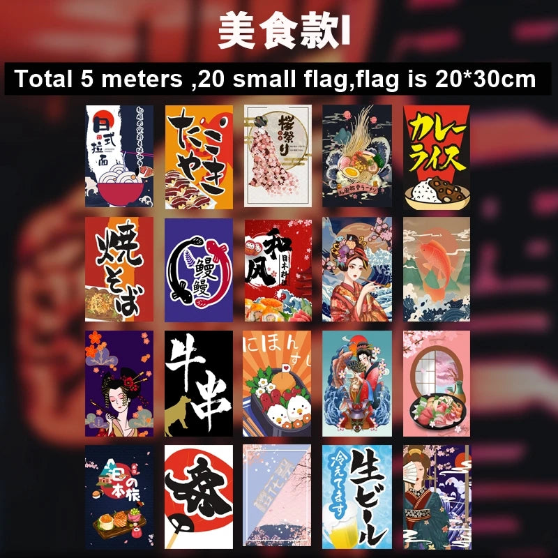 bannières décoratives pop art traditionnel japonais chats dessins animés textes floraux simples orange rouge