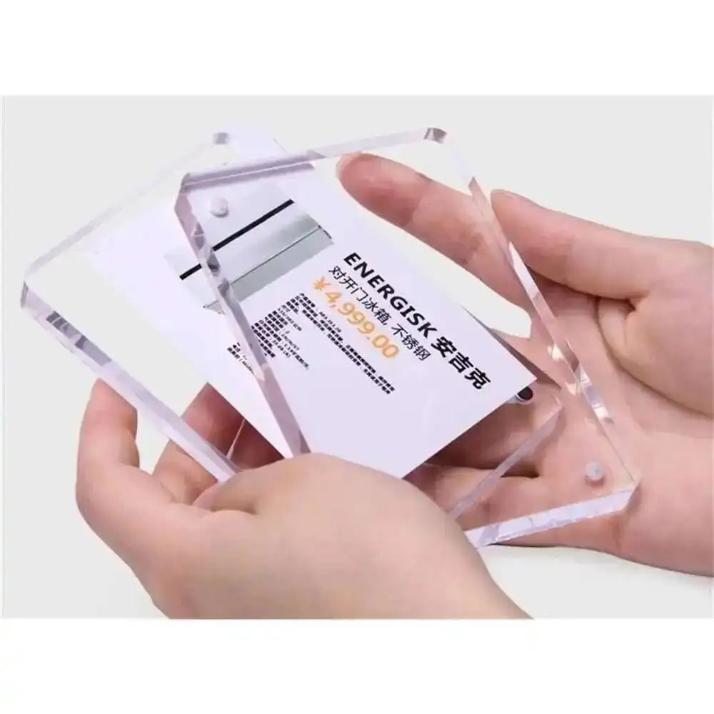 support publicitaire moderne transparent clips acrylique 120mm 80mm 20mm