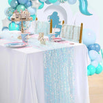 chemin table violet paillettes argent festif élégant hiver été solide polyester 30x183cm bleuclair